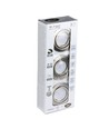3-pak 5W Indbygningsspot - Stål front, komplet med GU10 holder og LED spot