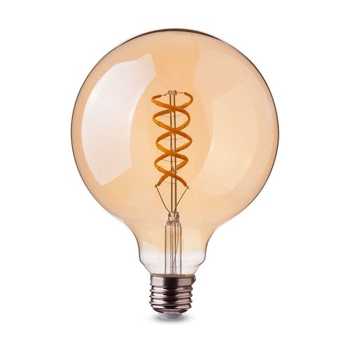 E27 dekorativ LED globepære - spiral filament, 5W, ekstra varm hvid