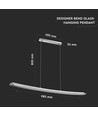 18W Designer LED nedhængt loft armatur - 98cm, 4000K