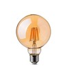 E27 8W dæmpbar LED globepære - Ø12,5 cm, Kultråd, ekstra varm hvid