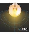 E27 6W LED globepære - Kultråd, Ø12,5 cm, Ekstra varm hvid, 2200K