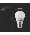 B22 5,5W LED pære - G45, Samsung LED chip