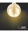 E27 8W dæmpbar LED kæmpe globepære - Ø20 cm, Kultråd, ekstra varm hvid, 2000K