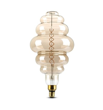 E27 8W dæmpbar LED kæmpe globepære - Ø20 cm, Kultråd, ekstra varm hvid, 1800K