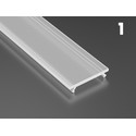 Aluprofil Type D til indendørs IP20 LED strip - Lav, 1 meter, ubehandlet aluminium, vælg cover