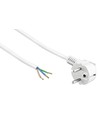 1,5 meter strømkabel - 250V, IP20 indendørs, Hvid, Schuko stik og afisolerede ledninger, 16A