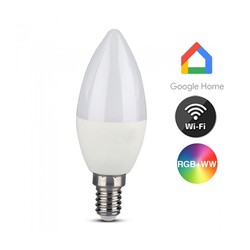 Smart Home Enheder V-Tac 5W Smart Home LED pære - Tuya/Smart Life, virker med Google Home, Alexa og smartphones, E14