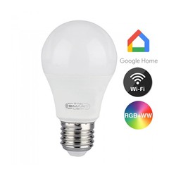 E27 almindelige LED V-Tac 10W Smart Home LED pære - Tuya/Smart Life, virker med Google Home, Alexa og smartphones, E27