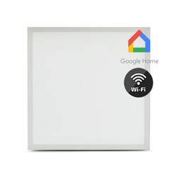 Store paneler V-Tac 60x60 Smart Home LED panel - 40W, virker med Google Home, Alexa og smartphones, hvid kant