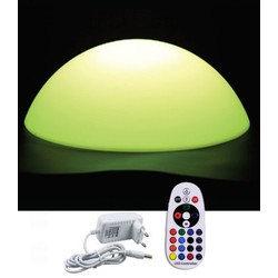 Havelamper Restsalg: V-Tac RGB LED halvkugle - Genopladelig, med fjernbetjening, Ø50 cm