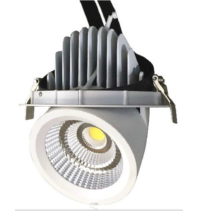 30W Ø16,5cm Downlight - Hul: Ø15,5 cm, Mål: Ø16,5 cm, 3100lm, Justerbar vinkel