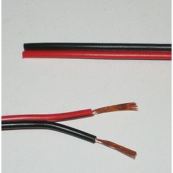 24V 12-24V ledning rød/sort - 2x0,5mm², metervare, min. 5 meter