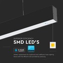 V-Tac 40W LED nedhængt loftarmatur - 120cm, 230V, inkl. lyskilde, UGR 19, justerbar kulør