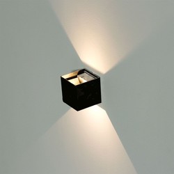 Udendørs væglamper V-Tac 12W LED sort væglampe - Firkantet, justerbar spredning, IP65 udendørs, 230V, inkl. lyskilde
