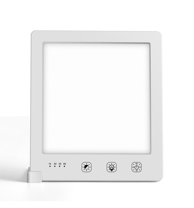 LED lysterapi lampe med timer - 10W, hvid, 10.000 LUX, USB