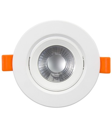 7W LED indbygningsspot - Hul: Ø7,6 cm, Mål: Ø9 cm, indbygget driver, 230V