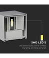 12W LED væglampe - IP65 udendørs, grå, firkantet, justerbar spredning, inkl. lyskilde