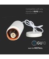 Outlet: V-Tac moderne pendellampe - Hvid med rose guld, Ø8 cm, GU10