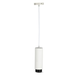 LED pendel V-Tac moderne pendellampe - Hvid med sort, Ø8 cm, GU10