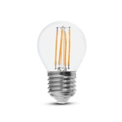 E27 almindelige LED V-Tac 6W LED kronepære - G45, Kultråd, E27