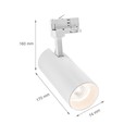 Spectrum 25W hvid skinnespot - To spredningsgrader, RA80, 3-faset