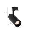 25W 3-faset RA80 skinnespot - Sort, To spredningsgrader