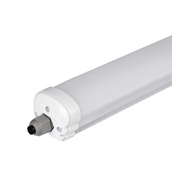 LED lysstofrør armatur / lampe V-Tac vandtæt 36W komplet LED armatur - 120 cm, 120lm/W, Samsung LED chip, gennemfortrådet, IP65, 230V
