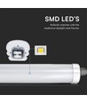 120cm 36W vandtæt komplet LED armatur, gennemfortrådet - 130lm/W, IP65, 6 års garanti