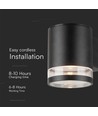 1W Solcelle væglampe LED - IP54, Sort, med sensor