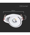 12W Ø12cm indbygningsspot RA90 - Hul: Ø10,5 cm, Mål: Ø12 cm, CCT - 3 lyskulører, 3i1, hvid kant