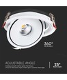 30W Ø20 cm indbygningsspot RA90 - Hul: Ø18 cm, Mål: Ø20 cm, CCT - 3 lyskulører, 3i1, hvid kant