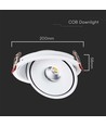 30W Ø20 cm indbygningsspot RA90 - Hul: Ø18 cm, Mål: Ø20 cm, CCT - 3 lyskulører, 3i1, hvid kant