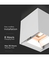 3W Solcelle væglampe LED - IP65, Hvid, sensor