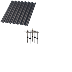 Solcelleanlæg til eternit og stål profiltag Montageudstyr, ekstra række - Til sort skinne, eternit eller stål-profiltag, til 35mm panel