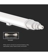 150cm 48W vandtæt komplet LED armatur, Gennemfortrådet - IP65
