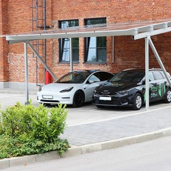 Solar Carport med 5° hældning - Til 15 solcellepaneler, 3 rækker á 5