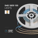 V-Tac 8W/m LED strip - 5m, 3mm bred,IP20, 24V, 120 LED pr. meter