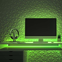 Enkeltfarvet LED strip V-Tac Grøn 10W/m COB-LED strip - 5m, IP67, 320 LED pr. meter, 24V, COB LED