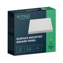 V-Tac 18W LED loftslampe - 21,4 x 21,4cm, Højde: 3,1cm, hvid kant, inkl. lyskilde