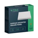 V-Tac 12W LED loftslampe - 16,73 x 16,73cm, Højde: 2,86cm, hvid kant, inkl. lyskilde