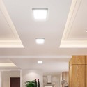 V-Tac 6W LED loftslampe - 12,08 x 12,08cm, Højde: 3,07cm, hvid kant, inkl. lyskilde