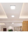 6W LED loftslampe - 12,08 x 12,08cm, Højde: 3,07cm, hvid kant