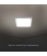 6W LED loftslampe - 12,08 x 12,08cm, Højde: 3,07cm, hvid kant