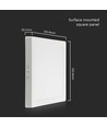 6W LED loftslampe - 12,08 x 12,08cm, Højde: 3,07cm, hvid kant