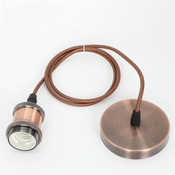 LED pendel Lampefatning & roset, Designer - Bronze, 150cm ledning, E27