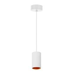 LED pendel Restsalg: Pendellampe - Hvid med kobber, Ø7 cm, GU10