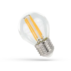 E27 almindelige LED 4W LED kronepære - G45, kultråd, klart glas, E27
