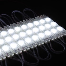 Enkeltfarvet LED strip 12V/24V IP68 (Vandtæt) Vandtæt kold hvid LED modul - 1,1W pr. stk, IP66, 12V, Perfekt til skilte og specialløsninger