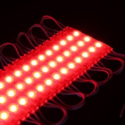 Enkeltfarvet LED strip 12V/24V IP68 (Vandtæt) Vandtæt rød LED modul - 1,1W pr. stk, IP66, 12V, Perfekt til skilte og specialløsninger