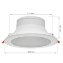 Ceiline III Downlight 25W - uden lyskilde, neutral hvid, 230V, 90°, IP44, 230x100mm, hvid, rund